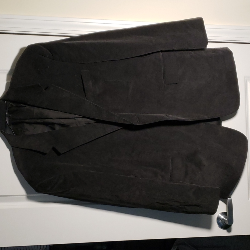 Black Corduroy Blazer Sport Coat Adolfo 2 Button 46R